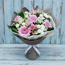 Букет цветов из:  Герберы, Альстромерии и Хризантемы в Лычково