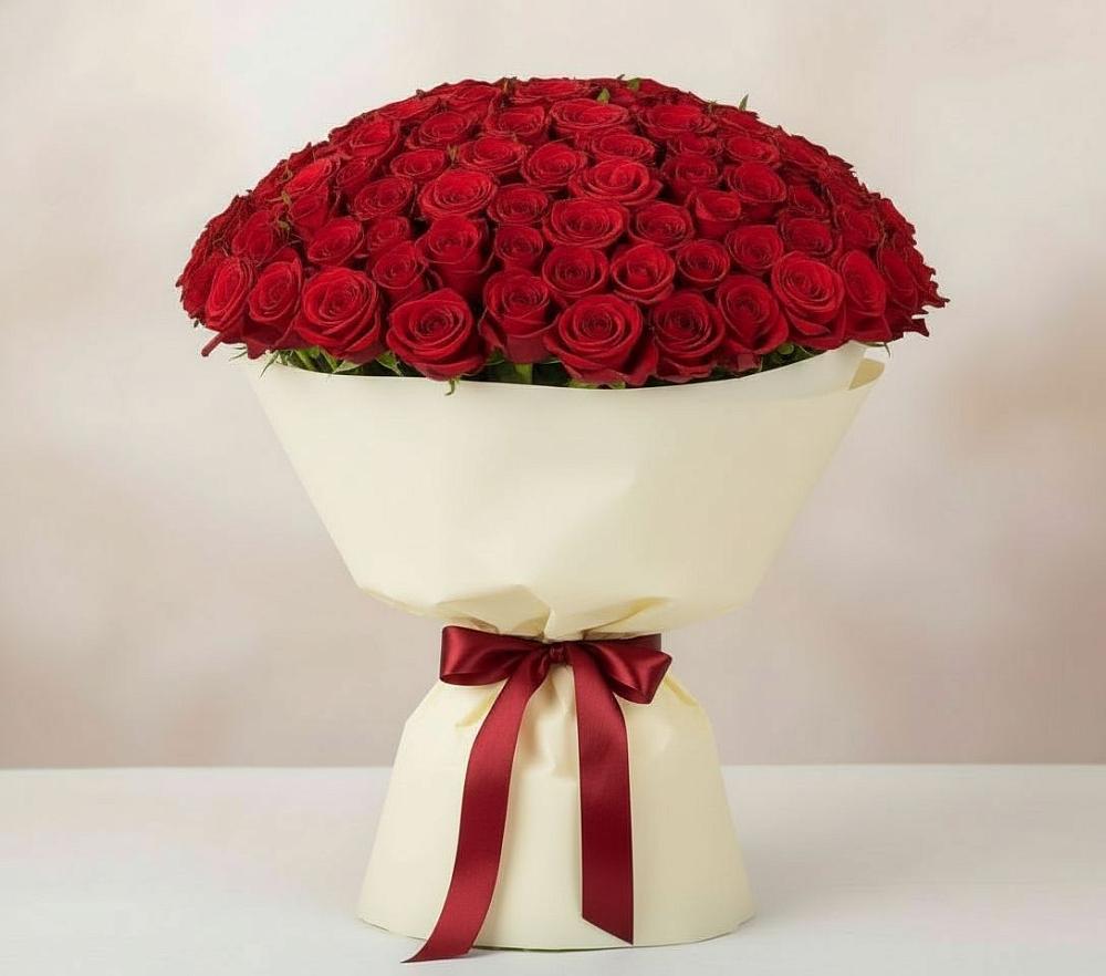 Букет 101 Красная роза Милано в Лычково