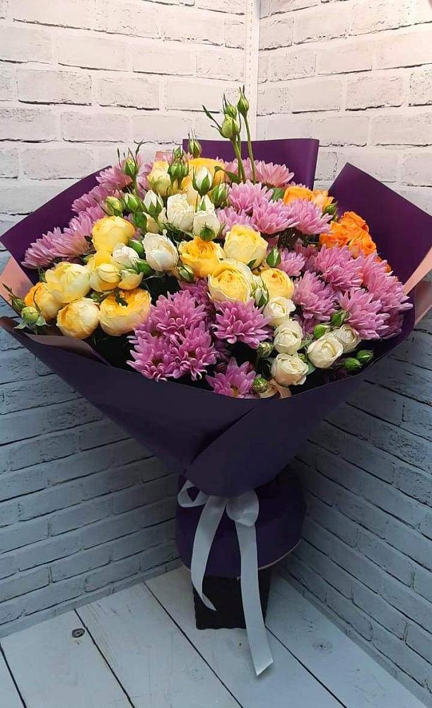 Букет цветов из: Хризантемы и Розы в Лычково