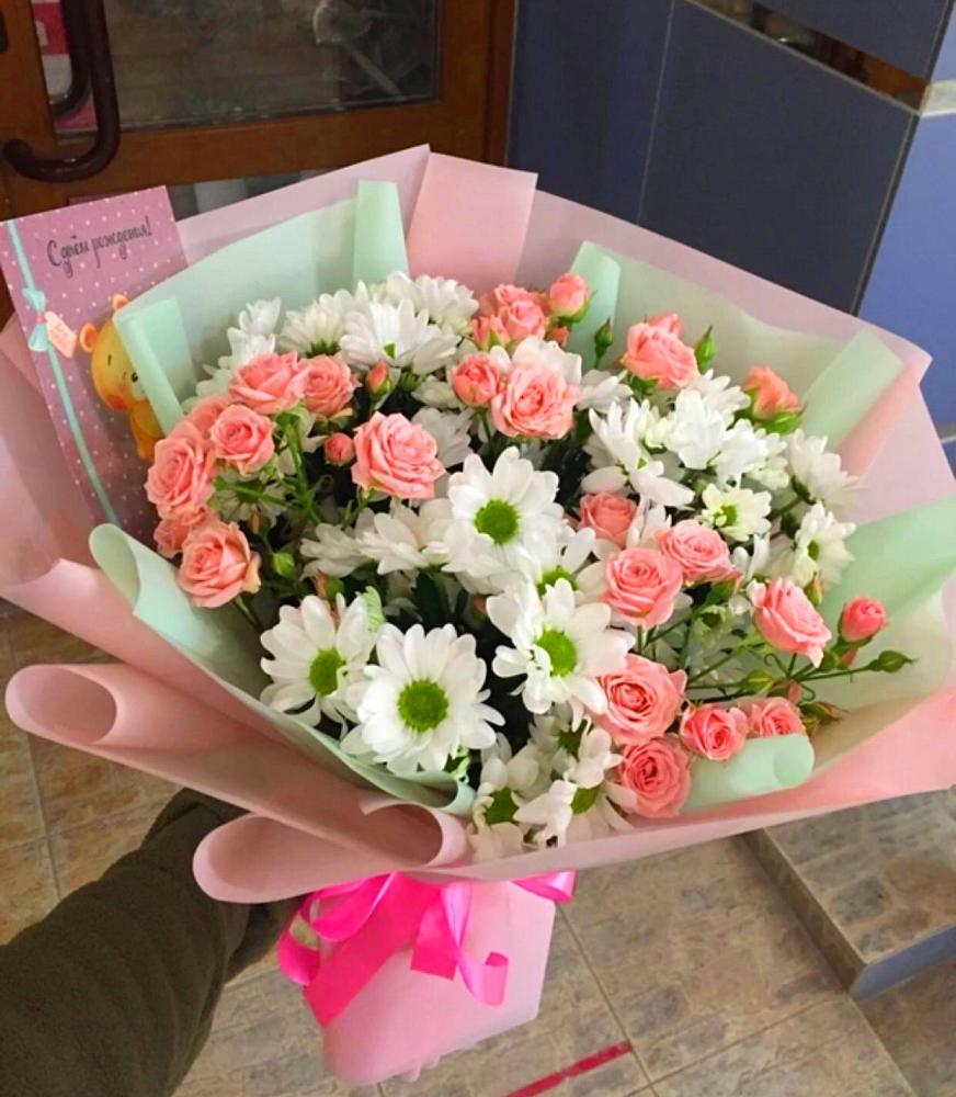 Букет цветов из: Розы и Хризантемы в Лычково