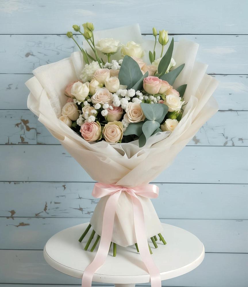 Букет цветов из: Розы и Лизиантусы в Лычково