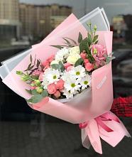 Букет цветов из:  Розы, Лизиантусы и Хризантемы #REPLACE_PRED# Лычково