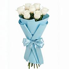 Букет 7 белых роз Проуд в Лычково