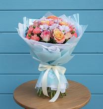 Букет цветов из:  Хризантемы и Розы в Лычково