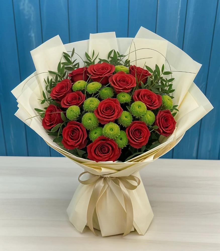 Букет цветов из: Розы и Хризантемы в Лычково